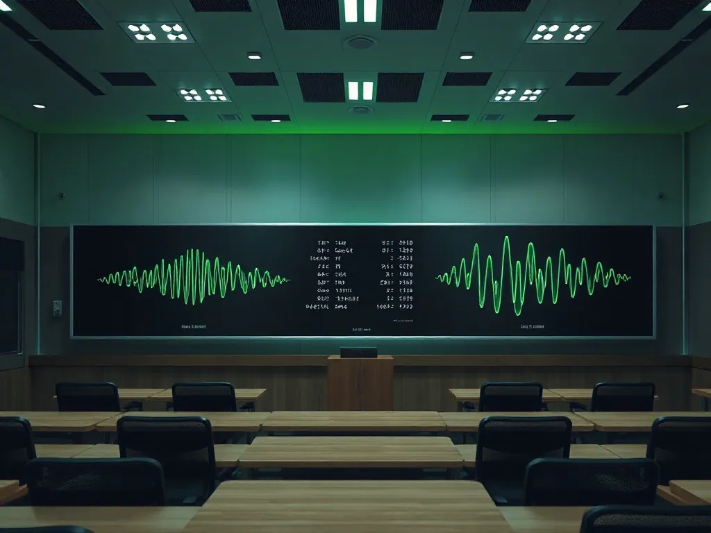 High-tech classroom interface showing accessibility features